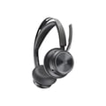 Miniatyrbild 1 av 6: Poly Voyager Focus 2 Microsoft Teams certifierade USB C-headset + USB-C/A-adapter - Microsoft Teams-certifiering - Google Assistant