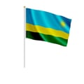 Miniatyrbild 1 av 3: Mini Rwanda-flagg – 14 x 21 cm – Att Hålla i Handen – Polyester – 1 styck – Pixelforma