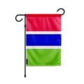 Miniatyrbild 1 av 3: Gambias Trädgårdsflagg – 32 x 47,5 cm – Slitstarkt Polyester – Horisontellt Format – Utomhus – Pixelforma