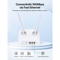 Miniatyrbillede 5 af 6: Tenda 4G06 4G LTE VoLTE Router WiFi N300Mbps – Op til 150 Mbps – 32 Enheder – RJ11 & LAN/WAN Porte – Plug & Play
