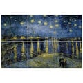 Miniatyrbild 1 av 4: Legendarte - Flerpanelsmålning Starry Night Over the Rhone - Vincent Van Gogh cm. 100x150 (6 paneler)