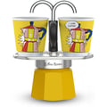 Miniatyrbild 1 av 4: Set italiensk kaffekokare + 2 koppar - BIALETTI - Mini-express LICHTENSTEIN - 100 ml - Rostfritt stål / Gul