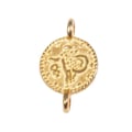 Miniatyrbild 1 av 2: Pendentiv - Mynt - 7,3mm - Metall - Guld - 2 öglor