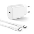 Miniatyrbillede 1 af 6: iPhone-lader - Apple - 20W - Hurtig opladning - Lightning-kabel 2m - USB Type C