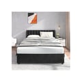 Miniatyrbillede 3 af 6: Seng - MUVOE - 160 x 200 cm - Sort velour - 2 skuffer - Lamelseng