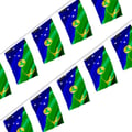 Miniatyrbild 1 av 3: Girland – Flagga ön Christmas – 14 x 21 cm – Polyester – Att hänga – 50 stycken