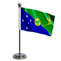 Miniatyrbild 1 av 3: Skrivbordsflagga - Jul - 14 x 21 cm - Polyester - Tryck på fram- och baksidan - Rostfritt stål