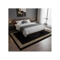 Miniatyrbild 3 av 4: Matta - MELIS HOME - Modern - Grekisk frans - Svart & Guld - Halkskydd 6-7 mm