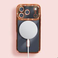 Miniatyrbild 6 av 6: Skal för iPhone 17 Pro - AVIZAR - MagSafe - Orange - Strasserad - Mjuk