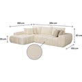 Miniatyrbillede 2 af 6: Hjørnesofa i stof stil bubble "Sidonie" - 4 pladser - Beige