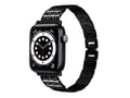 Miniatyrbild 1 av 2: Armband för Apple Watch 42/44/45mm i rostfritt stål med svart strass