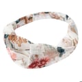 Miniatyrbild 3 av 3: Snurrat Bandeau - AVIZAR - Blommigt Satin - Vit och Rosa - Bekväm - Elegant