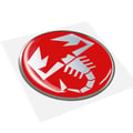 Miniatyrbild 3 av 4: 3D-dekal - Abarth - Scorpion - Röd - Diameter 44 mm - Officiell produkt