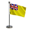 Miniatyrbild 1 av 3: Flagga kontor av Niue – 14 x 21 cm – Polyester – Bas i rostfritt stål – Pixelforma