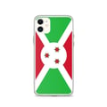 Miniatyrbild 1 av 2: Telefonfodral – Burundi-flagga – Kompatibel med iPhone 11 – Flexibelt fodral – Slitstarkt och stöttåligt – Silikon – Pixelforma