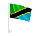 Miniatyrbild 1 av 2: Tanzania Bilsflagga – 14 x 21 cm – Polyester Tyg – Fäste på Fönster – 20 stycken – Pixelforma