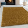 Miniatyrbild 1 av 4: Shaggy matta - MELIS HOME - Enfärgad design - 80 cm (rund) - Gul/Guld - 30 mm mjuk och fluffig lugg