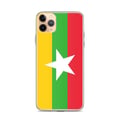 Miniatyrbild 1 av 2: Telefonfodral – Flagga från Myanmar – Kompatibel med iPhone 11 Pro Max – Flexibelt fodral – Slitstarkt och stötresistent – Pixelforma