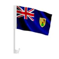 Miniatyrbild 1 av 2: Flagga Bil Turks- och Caicosöarna – 14 x 21 cm – Polyester Tyg – Fästning på Fönster – 20 stycken – Pixelforma