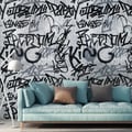 Miniatyrbild 1 av 2: Urban Graffiti Fototapet M1-No.10242 - Tadessi - Digitaltryck - Grå - Svart - Betong - Industriell - Loft