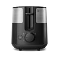 Miniatyrbild 5 av 5: Philips Daily Collection-brödrost, 2 toastfack, bullbricka, metall, svart (HD2516/90)