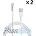 Miniatyrbild 1 av 2: Lot 2 USB-laddarkablar vita, kompatibla med iPhone 7 - Phonillico®