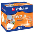 Miniatyrbild 1 av 3: Utskrivbar DVD-R 16X Verbatim - Paket med 10 - Kristallfodral - 4,7 GB - 120 minuter