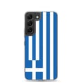 Miniatyrbild 1 av 2: Mobilskal – Greklands flagga – Kompatibel med Samsung Galaxy S22 Plus – Mjukt fodral – Slitstarkt och stöttåligt – Pixelforma