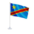 Miniatyrbild 1 av 3: Mini flagga för Demokratiska republiken Kongo – Sugpropp – 14 x 21 cm – För slät yta – Polyester – 1 styck – Pixelforma