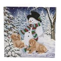Miniatyrbild 2 av 2: CRYSTAL ART Kit kort diamantbroderi 18x18cm Valpar snögubbe