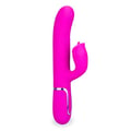 Miniatyrbild 1 av 6: Rabbit vibrator med stöt och tunga - Fuchsia