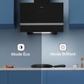Miniatyrbild 4 av 6: CIARRA Extraktor Huv Booster 650m3/h A+++ Wi-Fi Huv APP Kontroll 4 hastigheter Återvinning Svart