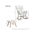 Miniatyrbillede 6 af 6: Gyngestol - MUVOE - Ergonomisk - Hvid - Fodskammel inkluderet - 92 cm i højden