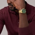 Miniatyrbild 2 av 5: Fossil Watch - Herr - FS6030 - Guld Rostfritt Stål - 42 mm - Grön - Stålarmband - 10 bar