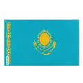 Miniatyrbild 1 av 3: Kasakhstans flagga – 120 x 180 cm – Hållbar Polyester – 2 Metallöglor – Inomhus/Utebruk – Pixelforma