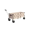 Miniatyrbillede 2 af 6: Sammenklappelig teleskopisk vogn, udstyret med store terræn dæk velegnet til sandstrande og en drikkeholder. Farve beige.