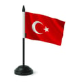 Miniatyrbild 1 av 3: Turkisk Bordflagga – 14 x 21 cm – Polyester – Svart Plastfot – Pixelforma