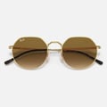 Miniatyrbillede 3 af 4: Solsikker - RAY BAN - Jack 3565 Arista - Rund Ramme - Lille Størrelse 51-20 - Farve Guld