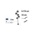 Miniatyrbillede 2 af 3: Lysende træ 5 kugler rig 1800 Micro LED ø30cm H170cm IP44 sort metal