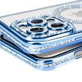 Miniatyrbild 3 av 6: Coque Diamant för iPhone 14 Pro MagSafe Kontur Strass Blå