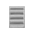 Miniatyrbild 1 av 2: Rektangulär inbyggd ventilationsgaller med myggnät ABS 135x205mm grå