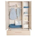 Miniatyrbild 5 av 6: Babyrum trio: Evolutionssäng 70 x 140 cm + Skötbord + Garderob - SIDNEY - ROBA - Ek / Beige