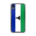 Miniatyrbild 1 av 2: Telefonfodral – Lesothos flagga – Kompatibel med iPhone XR – Flexibelt fodral – Slitstarkt och stötsäkert - Silikon - Pixelforma