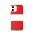 Miniatyrbild 1 av 2: Telefonfodral – Peru's flagga – Kompatibel med iPhone 12 – Mjukt fodral – Stötsäkert och slitstarkt – Silikon – Pixelforma