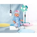 Miniatyrbillede 5 af 6: Baby født Deluxe Jeanskjole til dukke på 43 cm