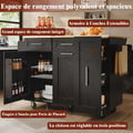 Miniatyrbillede 5 af 6: Køkkenø - MUVOE - Spisebordsvogn - Sort - MDF - Multifunktionel