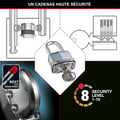 Miniatyrbild 3 av 5: Högsäkerhetshänglås - MASTER LOCK - M1EURDLFCC - Nyckel - Laminerat stål - Exteriör - Shackle M
