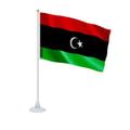 Miniatyrbild 1 av 3: Mini Flagga för Libyen – Sugkopp – 14 x 21 cm – För Slät Yta – Polyester – 1 styck – Pixelforma
