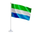 Miniatyrbild 1 av 3: Mini flagga från Sierra Leone – Sugkopp – 14 x 21 cm – För slät yta – Polyester – 1 styck – Pixelforma