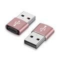 Miniatyrbild 2 av 2: Set med 3 kompakta USB Type-C till USB 3.0 Plug and Play-adaptrar i rosa
